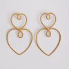 Bijoux Vanina | Boucles D'Oreilles Double Coeurs D'Or